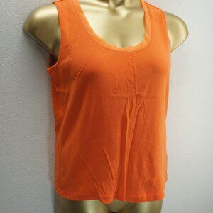 Ralph lauren orange sheer trim tank top size LP  NWOTS